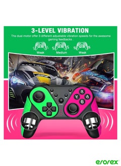 LOVNOV Wireless Switch Controllers Compatible with Nintendo Switch/Lite/OLED Game Console, Switch Pro Controller w/Turbo, Rumble, Motion Control, Screenshot, Echo Red/Green Switch Remote Controllers