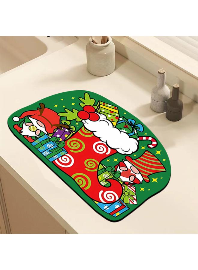 Bluejw Cross-border Christmas Kitchen Drain Mat Grinch Absorbent Tableware Mat Bar Counter Heat Insulation Mat Coffee Machine Drain Mat  - Image 5