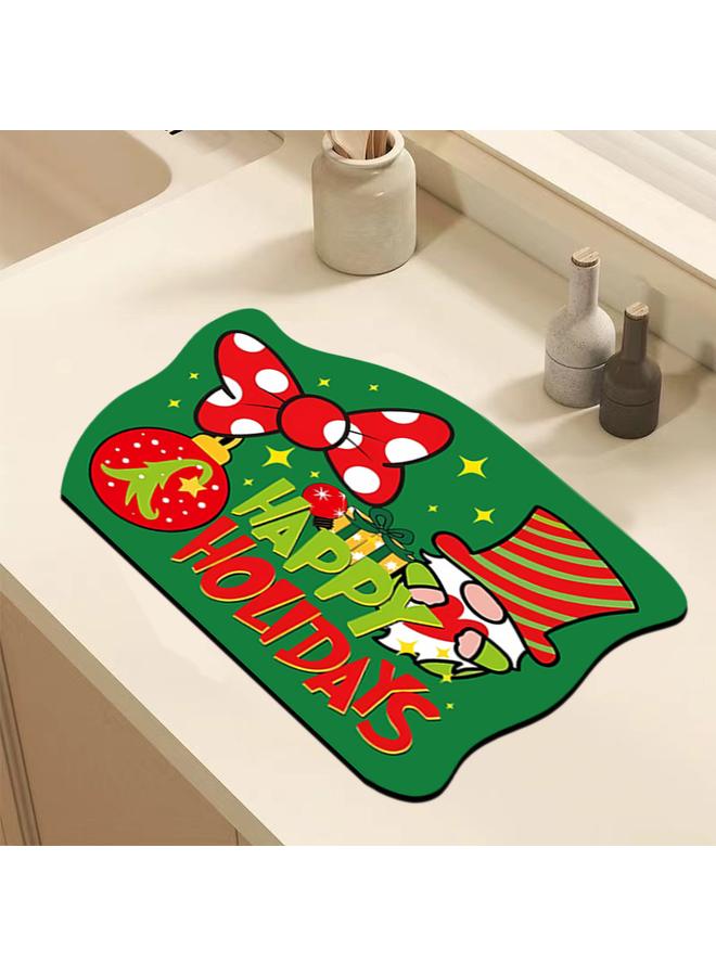 Bluejw Cross-border Christmas Kitchen Drain Mat Grinch Absorbent Tableware Mat Bar Counter Heat Insulation Mat Coffee Machine Drain Mat  - Image 3