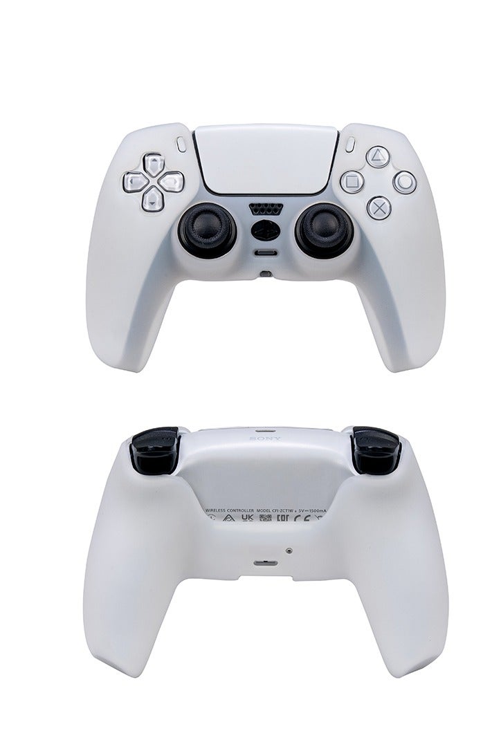 SMARTTECH غطاء سيليكون لجهاز تحكم PS5 DualSense - جراب مضاد للانزلاق والخدش مع أغطية عصا التحكم شفافة - Image 2