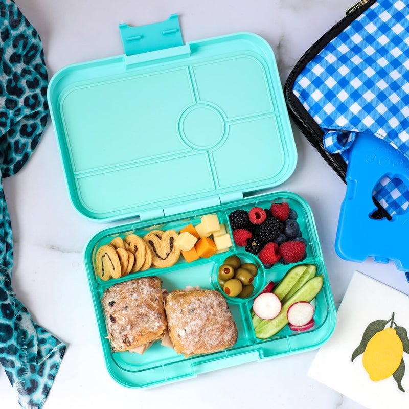 Yumbox Tapas Leakproof Bento Lunch Box - 5-Compartment Bento Container for Adults and Kids; Large Size 9.5x6.9x1.8; BPA-Free, Leakproof & Easy Clean; Lunch Box Kids (Antibes Blue) - Image 3