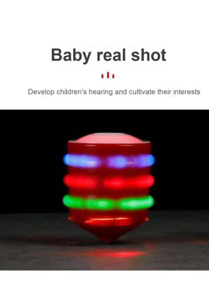 Upgraded Wooden-Style Spinning Top Toy for Boys | Colorful LED Lights & Music | Electric Balance Gyro | Rotating Flashing Top for Kids & Adults | Durable ABS Material | 72 Light Variations & Dynamic Sound - Image 2