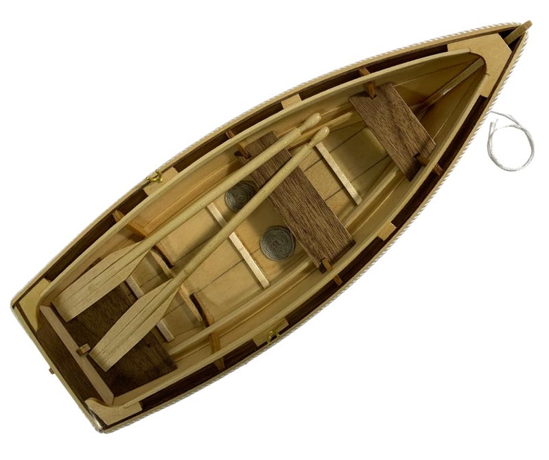 Model Expo Midwest Dinghy Wooden Ship Model Building Kit for Adults DIY Woodcraft Self Assembly - Image 2