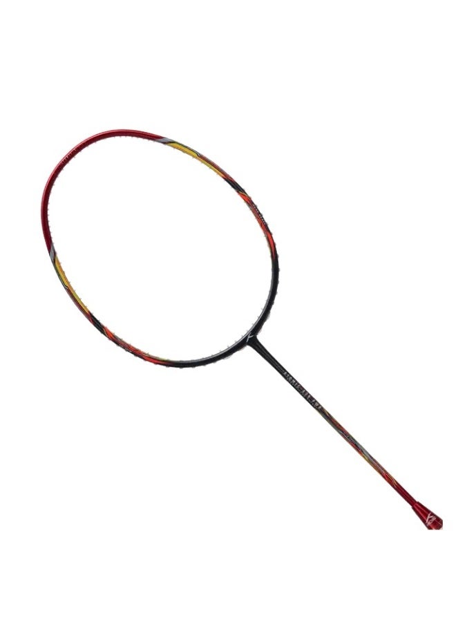 Hundred Atomic X 38 CTRL Carbon Fibre Strung Badminton Racket with Full Racket Cover for Intermediate Players (72g, Max Tension - 32LBS) (Charcoal/Red) - Image 1