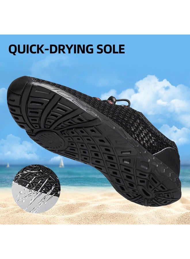DOUSSPRT Men's Water Shoes Quick Drying Sports Aqua Shoes, Allblack 3, 9.5/43 EU - Image 5