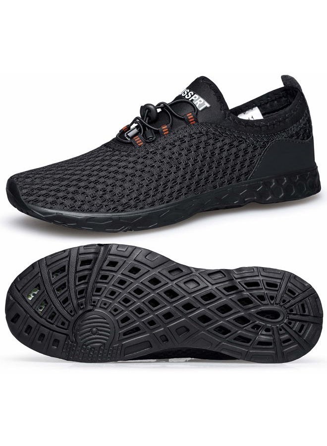 DOUSSPRT Men's Water Shoes Quick Drying Sports Aqua Shoes, Allblack 3, 9.5/43 EU - Image 1