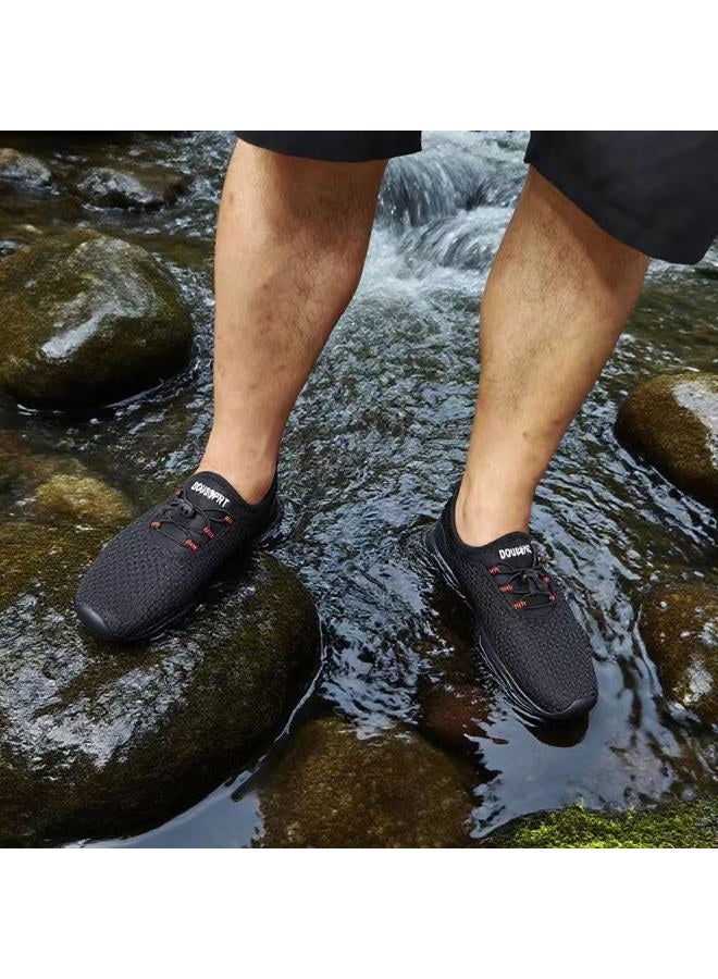 DOUSSPRT Men's Water Shoes Quick Drying Sports Aqua Shoes, Allblack 3, 9.5/43 EU - Image 2