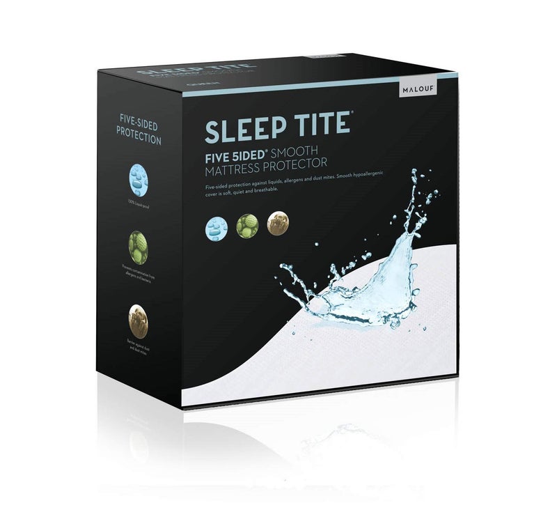 MALOUF SLEEP TITE Five Sided Mattress Protector - 100% Waterproof on Top and Sides, King - Image 1