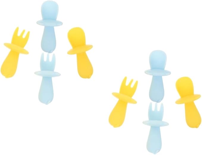 2 Pack Soft Tip Baby Training Spoons And Forks For Travel And Everyday Use - Image 1
