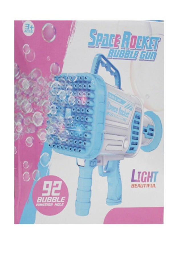 Space rocket bubble gun 92 bubble emission hole colourful light