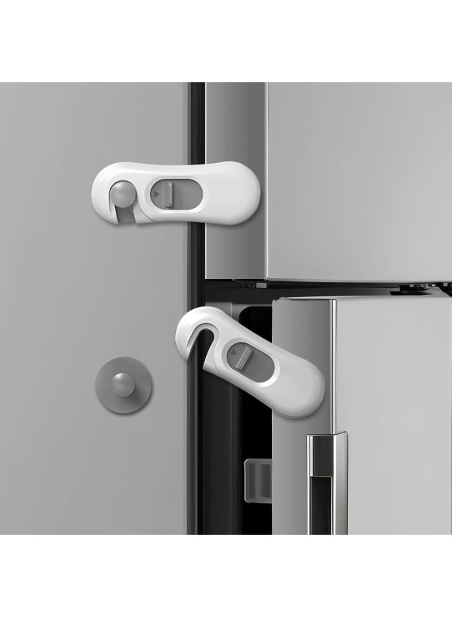 مجموعة 5 أقفال أمان للأطفال، تثبيت لاصق بدون حفر للأدراج والخزائن والأجهزة المنزلية - Image 1