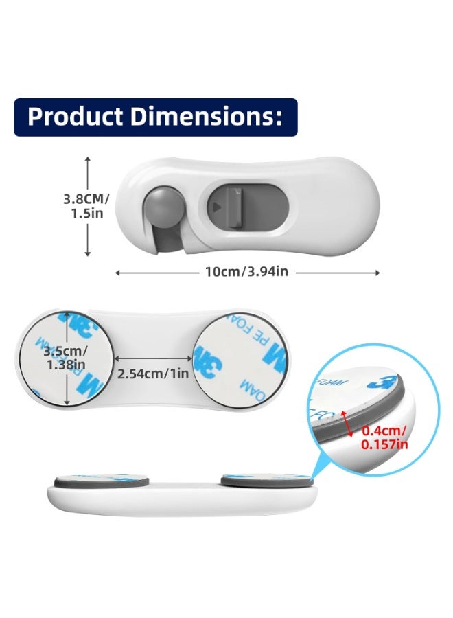 مجموعة 5 أقفال أمان للأطفال، تثبيت لاصق بدون حفر للأدراج والخزائن والأجهزة المنزلية - Image 2