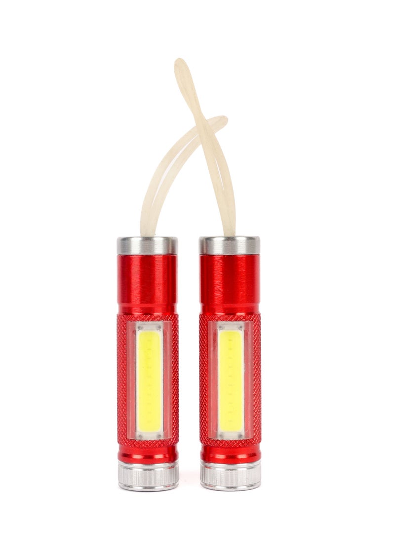 LUSTER 2pc Small flashlight with silicone hook red  - Image 1
