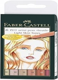 FABER-CASTELL PITT PEN BRSH SKIN TONES SET/6 