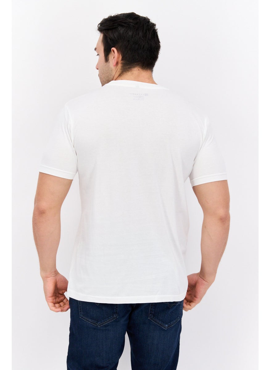 Free Soul - Men Crew Neck Short Sleeve Graphic Print Troon T-Shirt, White - Image 1