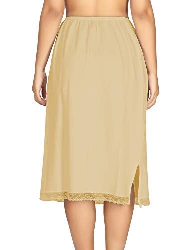 SEER Skirt Slip for Women Cotton Rich Regular Knee Length (Beige) (M) - Image 4