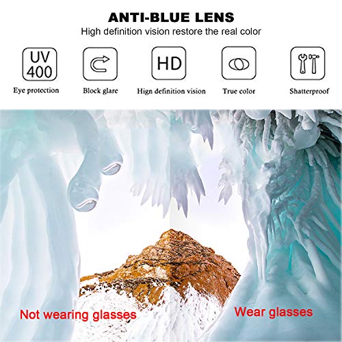 EYLRIM Round Blue Light Blocking Glasses for Women Men Circle Clear Lens Metal Frame Eyeglasses Non Prescription(A2 Silver) - Image 2