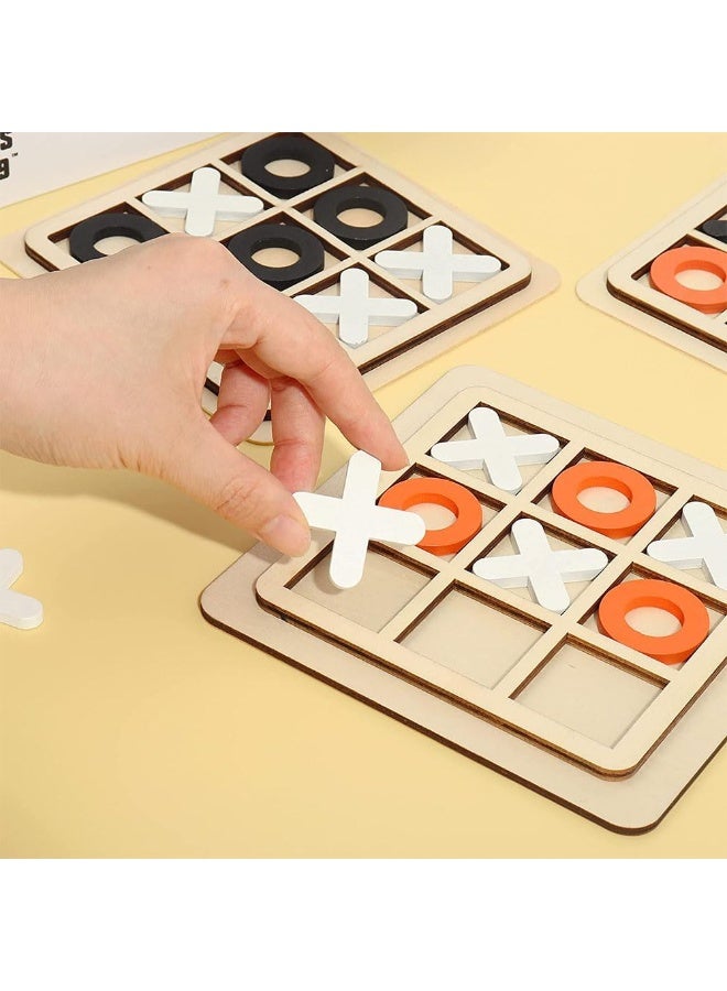 JZS Tic Tac Toe, Wood Tic-Tac-Toe Mini Board Game Toys for Kids,Kids Birthday Party Favors, Classroom Prizes, Simple Puzzle Game, Exercise hand-brain coordination, 3Pcs 3 Color - Image 5