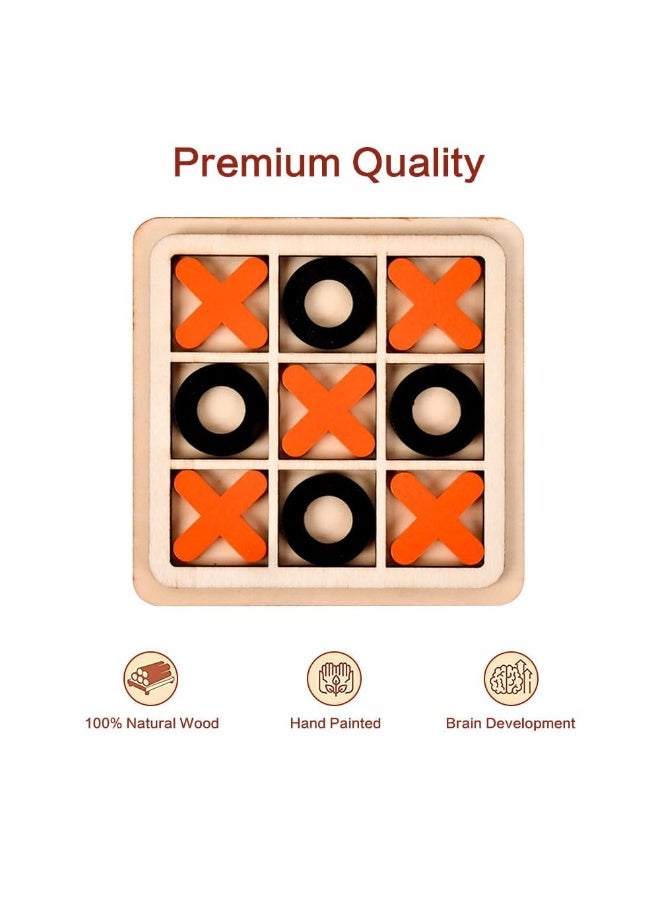 JZS Tic Tac Toe, Wood Tic-Tac-Toe Mini Board Game Toys for Kids,Kids Birthday Party Favors, Classroom Prizes, Simple Puzzle Game, Exercise hand-brain coordination, 3Pcs 3 Color - Image 3