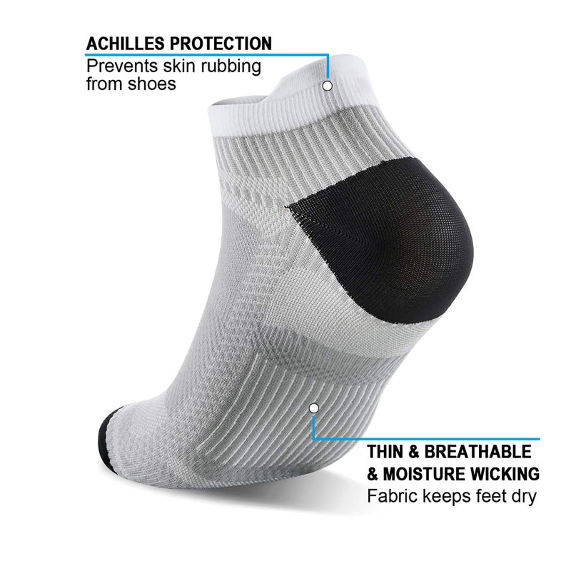 PAPLUS Low Cut Compression Socks for Men and Women (6 Pairs), No Show Ankle Running Socks with Arch Support for Plantar Fasciitis, Cyling, Athletic, Flight, Travel, Nurses. Gray L/XL - Image 5