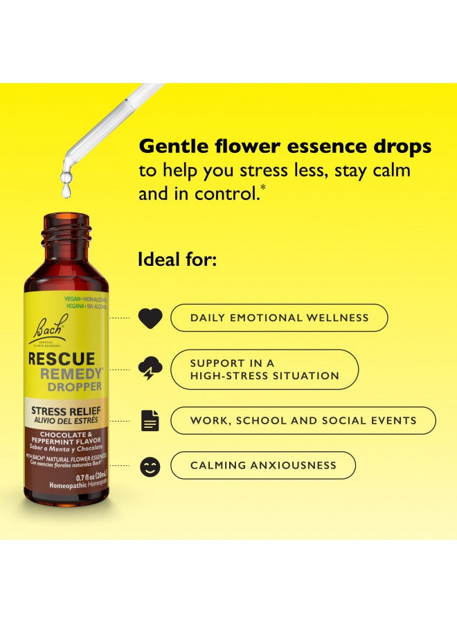 RESCUE Bach RESCUE Remedy- Chocolate Peppermint Flavor- Stress Relief- Homeopathic- Flower Essences- 20mL  - Image 5