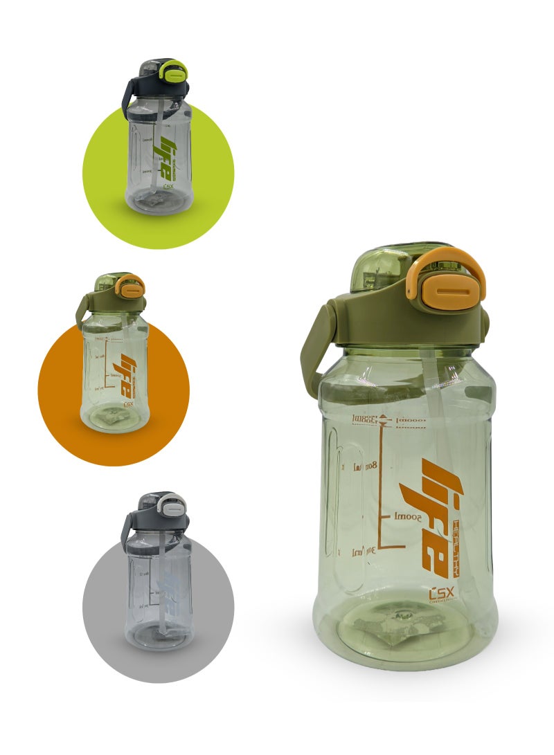 Generic Premium 1.5L Water Bottle with Orange Typography (Detachable Straw) - Image 4