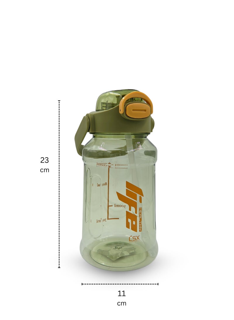 Generic Premium 1.5L Water Bottle with Orange Typography (Detachable Straw) - Image 3