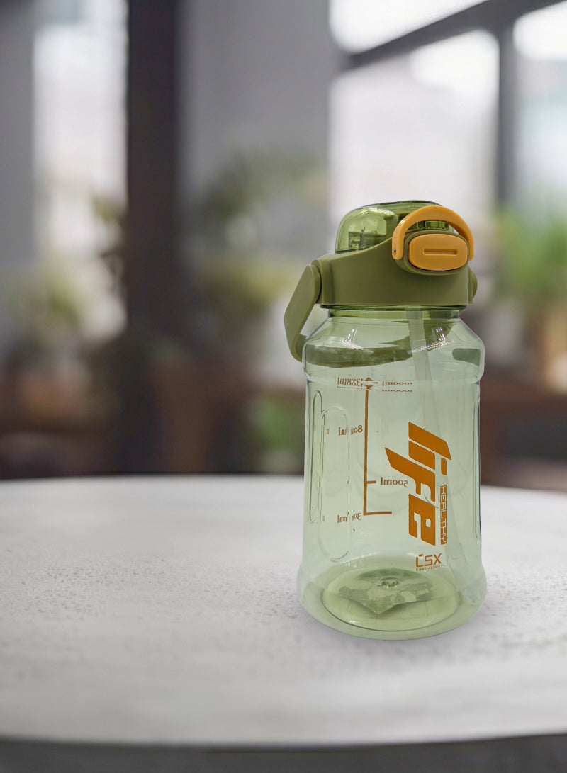 Generic Premium 1.5L Water Bottle with Orange Typography (Detachable Straw) - Image 5