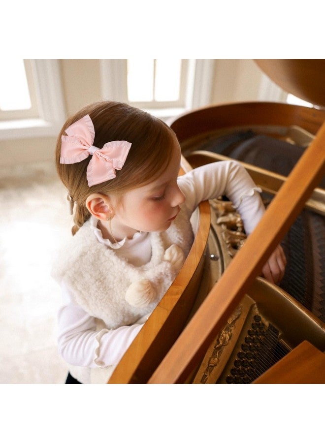 ميروكش مشبكان للشعر من قطعتين للبنات، 4 بوصات، وردي كوري، من الساتان الحريري، مع كشكشة، وعقدة فيونكة، ومشابك شعر على شكل تمساح، وحامل ذيل حصان، وإكسسوارات ديكور للأطفال الصغار والمراهقين - Image 4