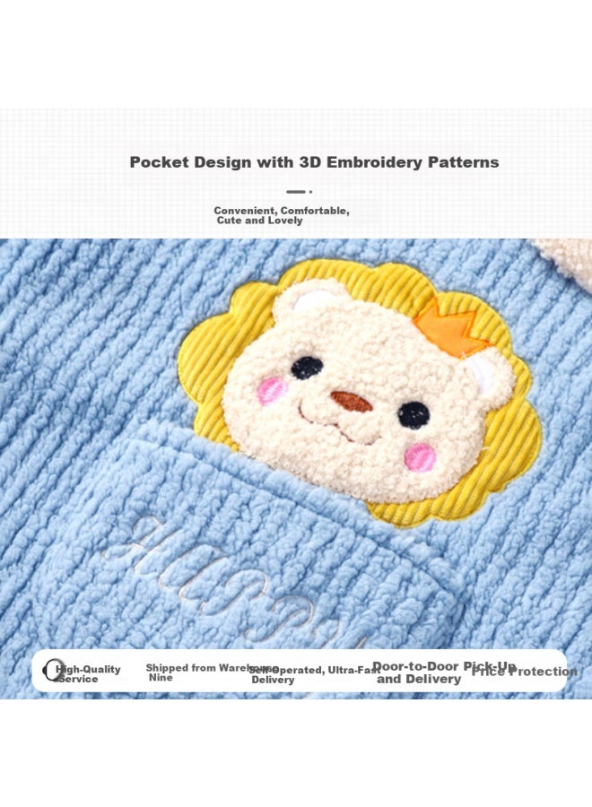 9i9 Baby Eating Cover-up, Waterproof And Stain-resistant, Children's Reverse Dress, Drawing Smock, Thick Style A134 Little Lion