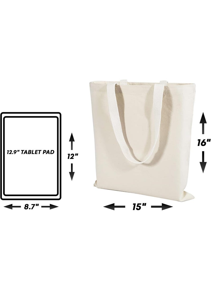 TBF Bulk Blank Cotton Canvas Tote Bags Heavy Duty Ideal for Crafts and Promotions Wholesale EcoFriendly Shopping Bag 15W x 16H  - Image 3