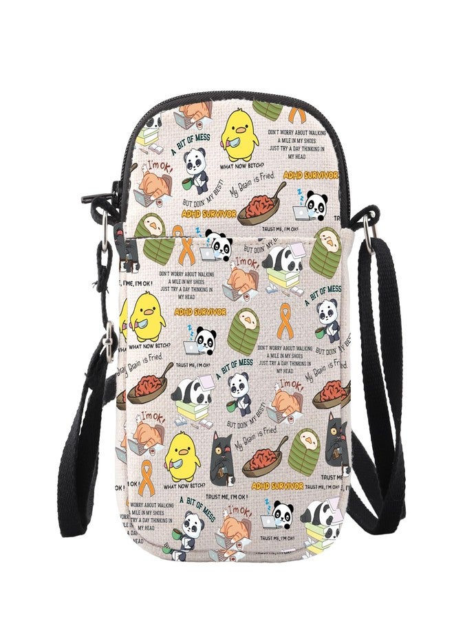 WUSUANED Funny Adhd Crossbody Bag Mental Health Gift Neurodiverse Gift - Image 1