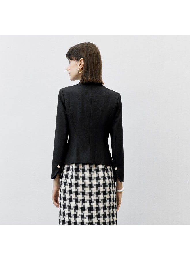 Yanyee Elegant Blazer For Women, Spring 2025, Waist-cinching Slimming Professional Attire, High-end Formal Wear, Black, M - Image 2