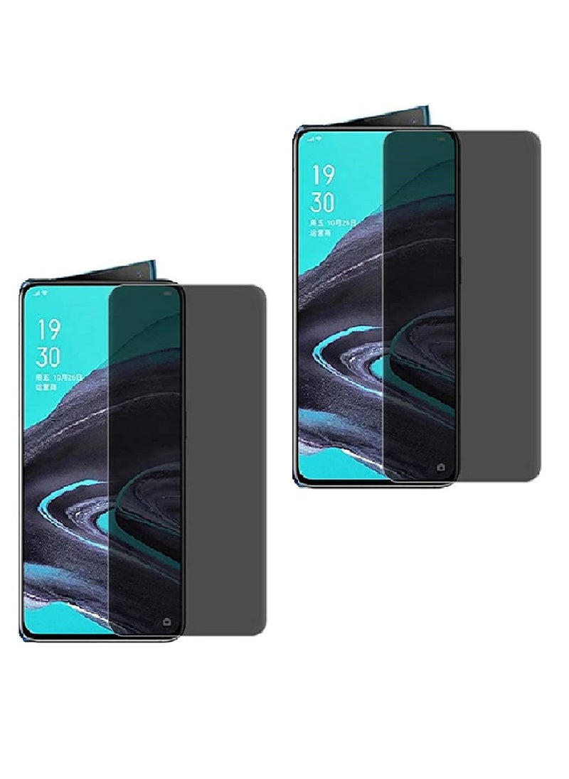 2 Pieces Tempered Glass Screen Protector Anti-Spy Privacy  Designed For Oppo Reno2 Full Screen Coverage And Bubble Free - Image 1