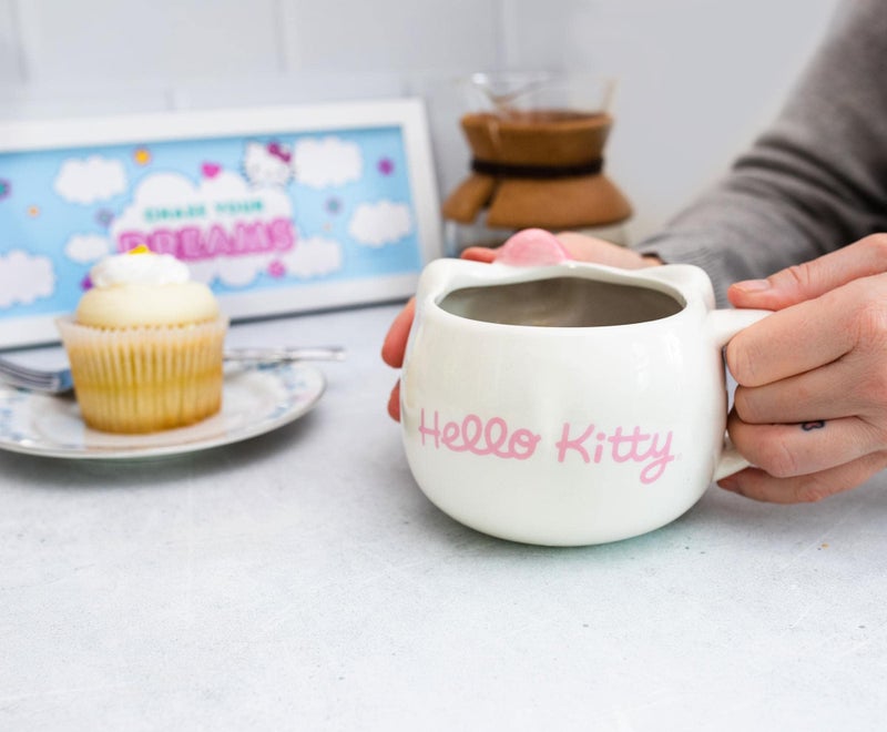 Silver Buffalo Sanrio Hello Kitty Pink Bow Ceramic 3D Sculpted Mug, 20 Ounces - Image 5