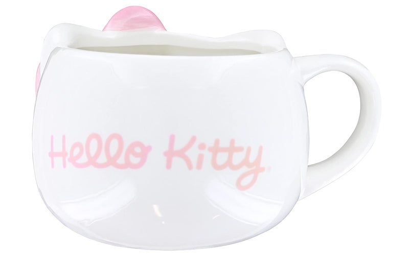 Silver Buffalo Sanrio Hello Kitty Pink Bow Ceramic 3D Sculpted Mug, 20 Ounces - Image 2