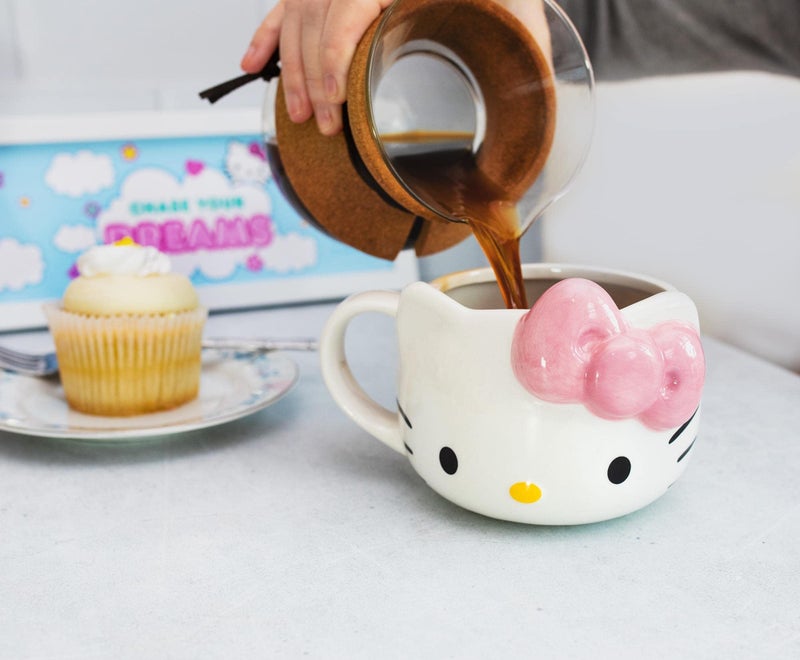 Silver Buffalo Sanrio Hello Kitty Pink Bow Ceramic 3D Sculpted Mug, 20 Ounces - Image 4