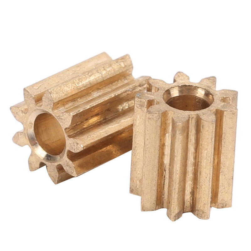 Brass Motor Pinion Gear 9 Tooth Replacement Parts For Stable Performance 2 Pieces - Image 2