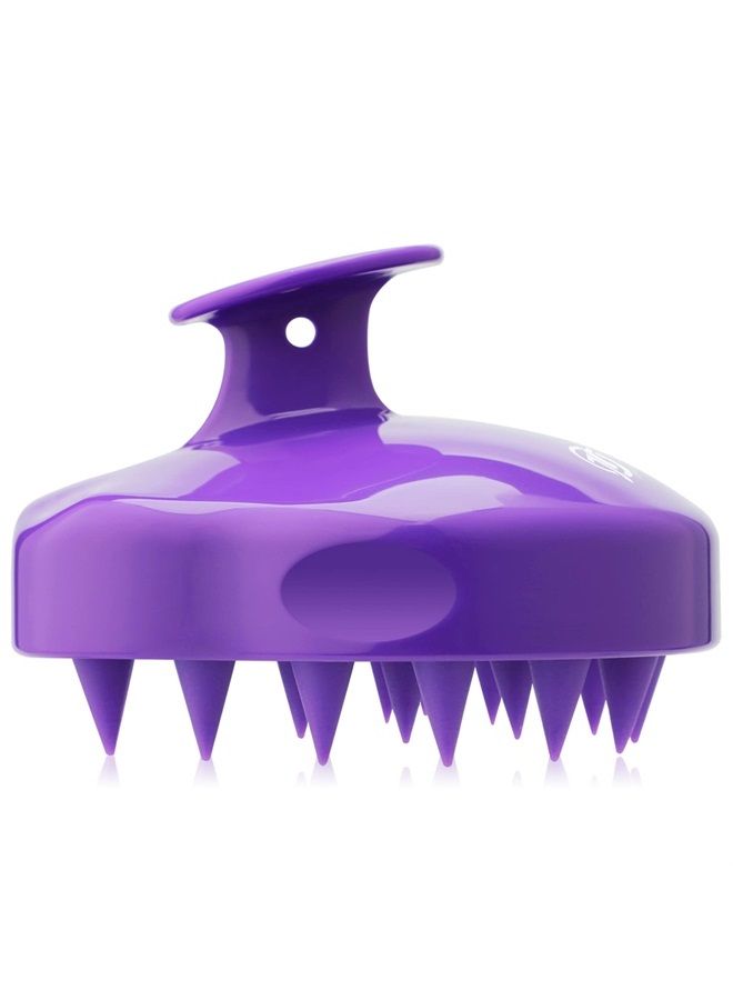FReatech Hair Scalp Massager Shampoo Brush with Soft Silicone Bristles for Scalp Care and Hair Growth, Shower Head Scalp Scrubber Exfoliator for Dandruff, Wet & Dry for Men, Women and Kids, Purple - Image 1