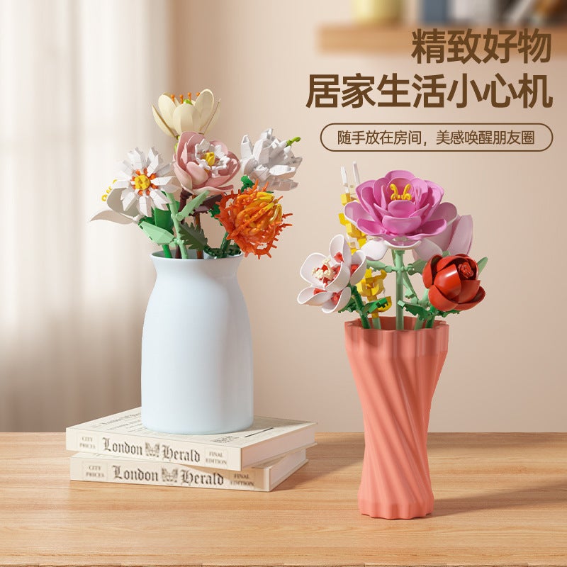 مجموعة زهور بناء مكعبات DIY - Image 5