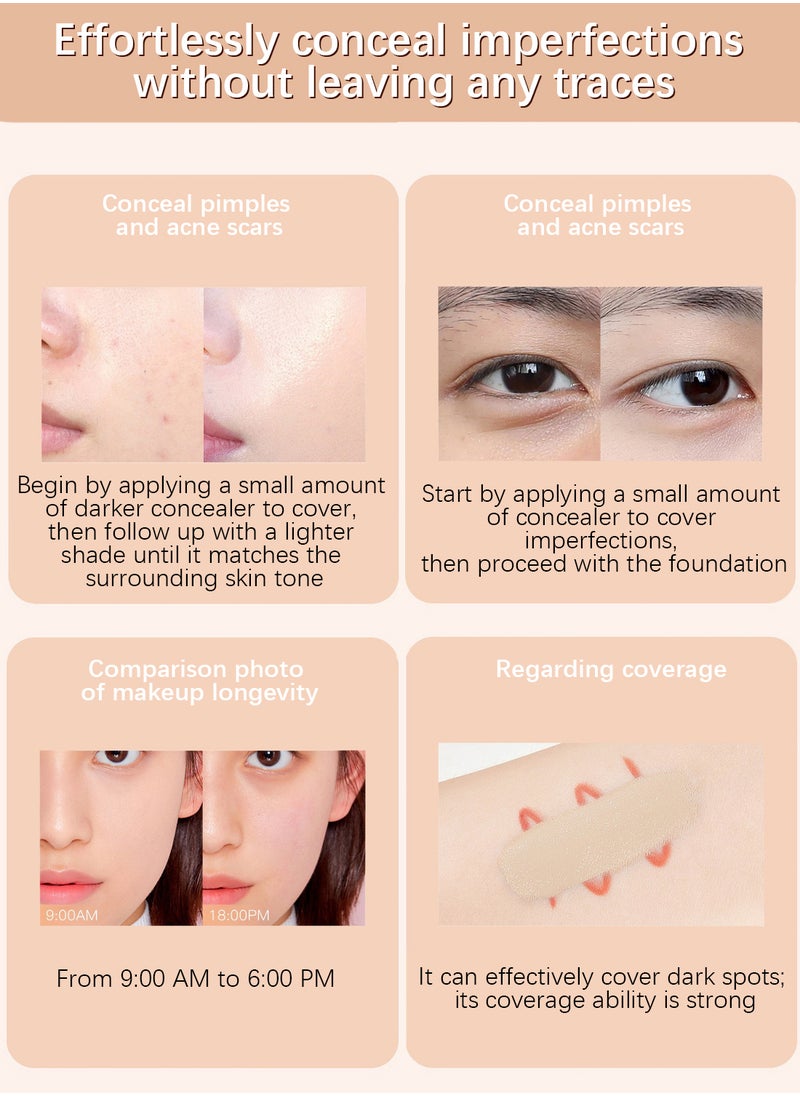 Novo Cleansing Toning Concealer Pan, Lightweight Long Lasting Tri Color Concealer Palette, Full Coverage Correcting Concealer Makeup Palette for Dark Circles Acne Freckles Blemishes  - Image 5