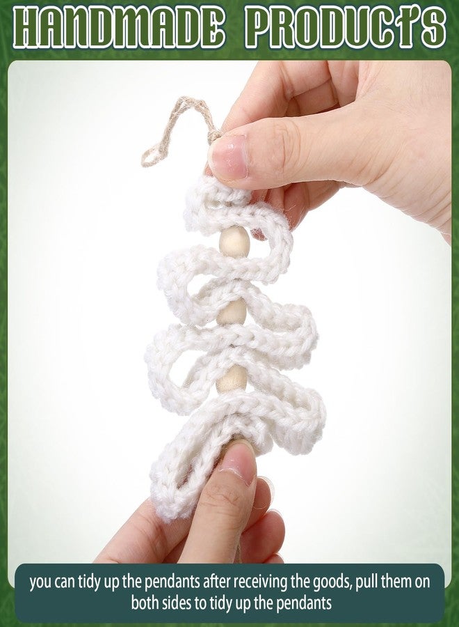 هوليري مجموعة هوليري من 12 قطعة من زينة عيد الميلاد المصنوعة بالكروشيه، زينة على شكل شجرة عيد الميلاد، ديكورات بوهيمية عتيقة لشجرة عيد الميلاد، إكسسوارات منزلية وسيارات، ديكور حفلات عيد الميلاد يمكنك صنعه بنفسك، ديكور ريفي - Image 4