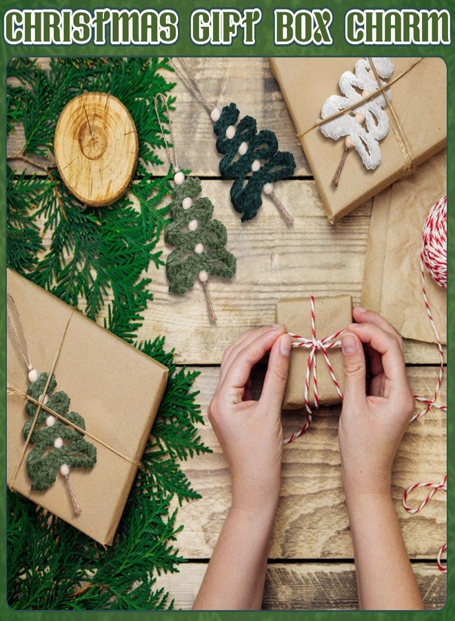 هوليري مجموعة هوليري من 12 قطعة من زينة عيد الميلاد المصنوعة بالكروشيه، زينة على شكل شجرة عيد الميلاد، ديكورات بوهيمية عتيقة لشجرة عيد الميلاد، إكسسوارات منزلية وسيارات، ديكور حفلات عيد الميلاد يمكنك صنعه بنفسك، ديكور ريفي - Image 5