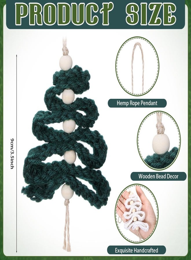 هوليري مجموعة هوليري من 12 قطعة من زينة عيد الميلاد المصنوعة بالكروشيه، زينة على شكل شجرة عيد الميلاد، ديكورات بوهيمية عتيقة لشجرة عيد الميلاد، إكسسوارات منزلية وسيارات، ديكور حفلات عيد الميلاد يمكنك صنعه بنفسك، ديكور ريفي - Image 3