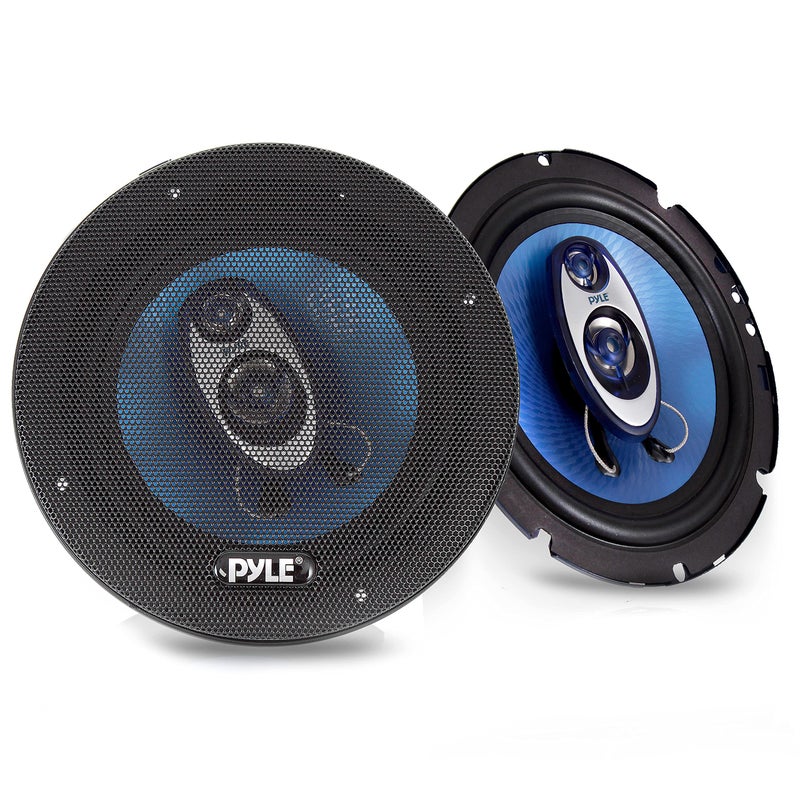 Pyle 6.5" Three-Way Sound Speaker System-180 W RMS/360W Power Handling w/4 Ohm Impedance and 3/4'' Piezo Tweeter for Car Component Stereo,Round Shaped Pro Full Range Triaxial Loud Audio -PL63BL,Blue - Image 1