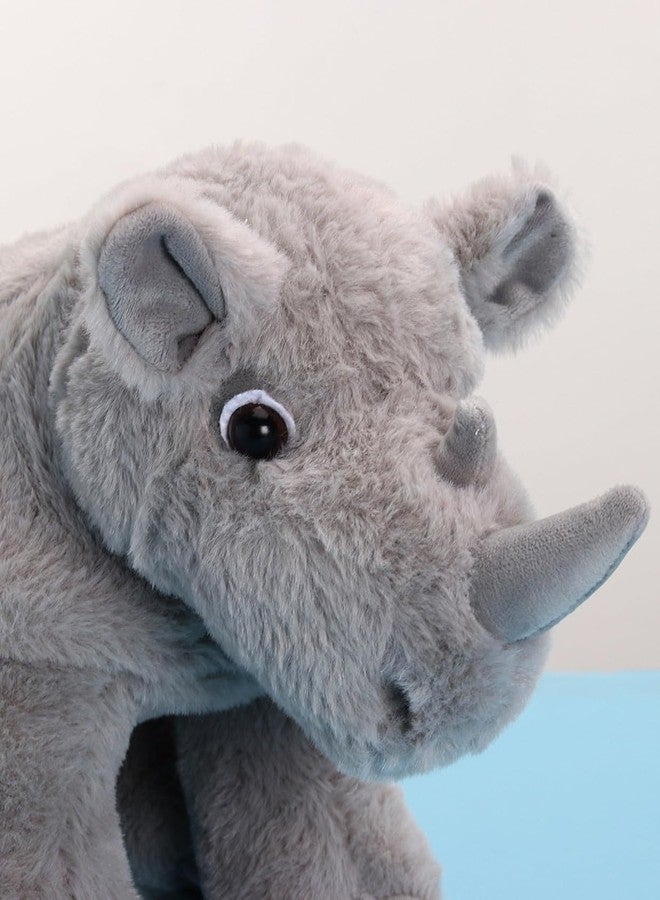 MABLE Wild Rhino Plush Toy Cute & Huggable Animal Stuffed Toy, Soft and Cuddly, for Kids, Boys & Girls, Best Birthday Gift Idea (30cm Size) - Image 3
