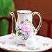 Cutemini 16 Scale Miniature Porcelain Dollhouse Tea Cup Sets 8PCS Flower Pattern Teapot Platter Dish Sets Dollhouse Kitchen Supplies Decoration Light Pink - Image 4
