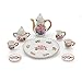 Cutemini 16 Scale Miniature Porcelain Dollhouse Tea Cup Sets 8PCS Flower Pattern Teapot Platter Dish Sets Dollhouse Kitchen Supplies Decoration Light Pink - Image 2
