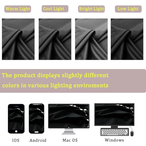 Timeper Black Velvet Curtains W62 x L84 inches 2 Panels, Blackout Curtains for Bedroom Living Room Thermal Insulated Luxury Super Soft Window Drapes,Back Tab & Rod Pocket - Image 5