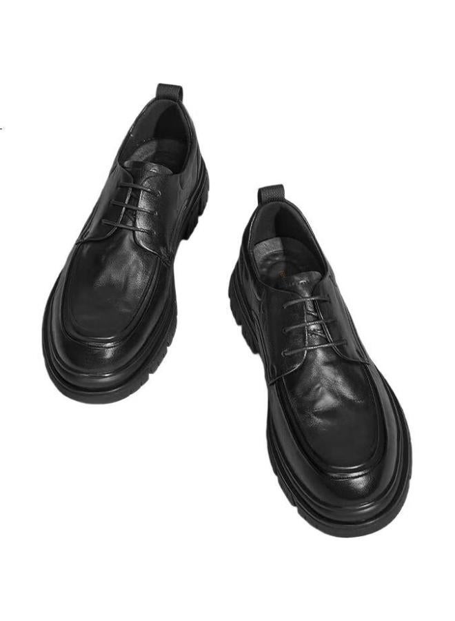 RED DRAGONFLY Hongqingting Men'S Leather Shoes, Spring And Autumn Men'S Lace-Up Genuine Leather Formal Shoes, Business Work Shoes, Wta34061, Black, Size 41 - Image 3